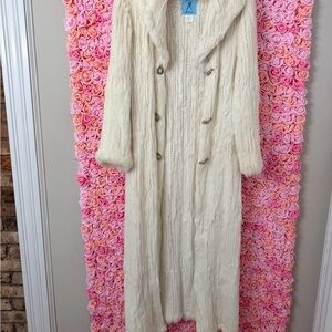 Marciano Cream Fur Coat with Gold Accents